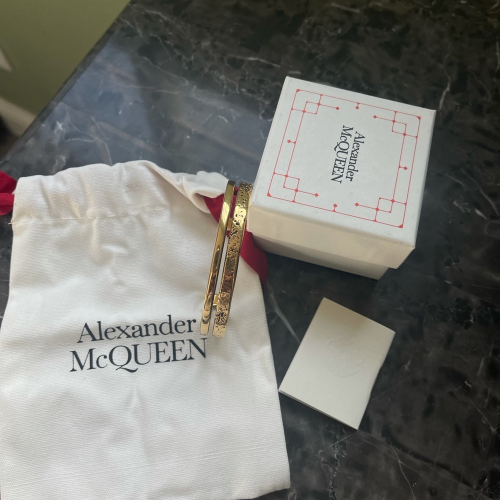 New Alexander McQueen gold cuff bracelet